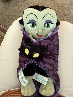Disney Malifacient Plush Doll in Purple Wrap with Black Bat